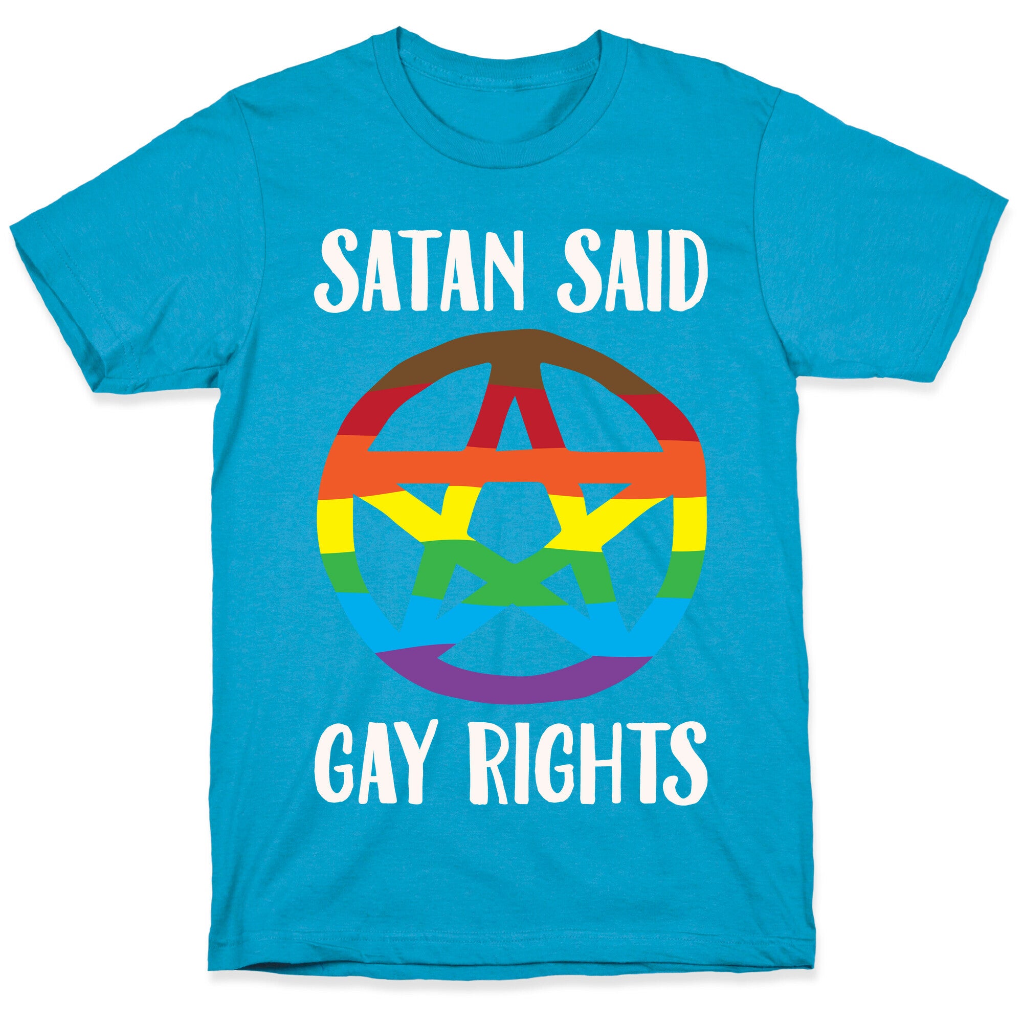 Satan Said Gay Rights White Print Unisex Triblend Tee